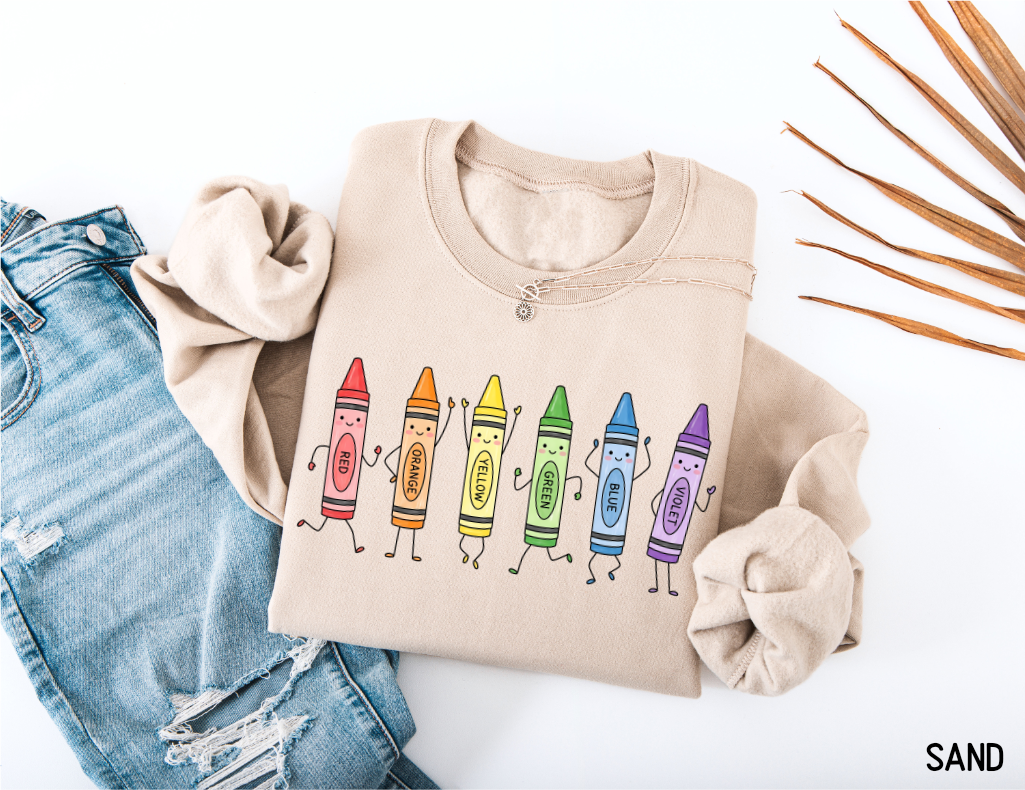 Crayons Teacher Adult Sweatshirt