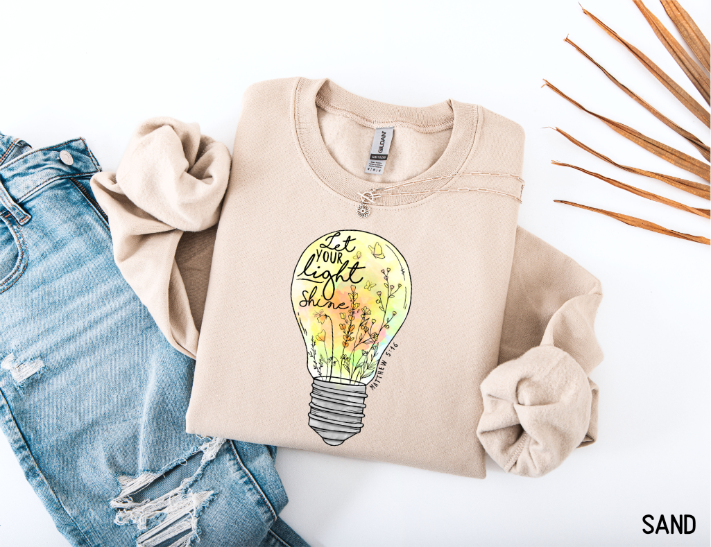 Let Your Light Shine Adult Sweatshirt