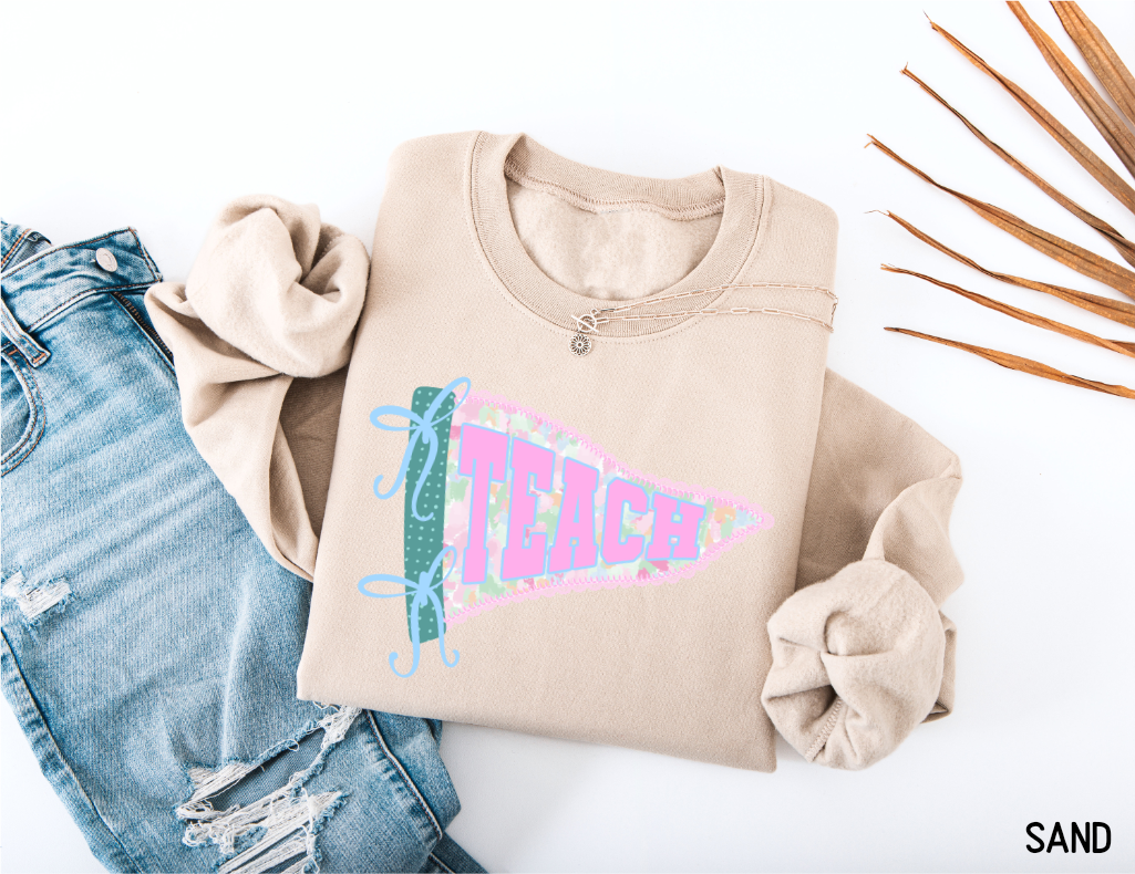 Teach Pennant Adult Sweatshirt