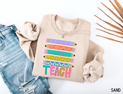 Teacher Pencil Adult Sweatshirt