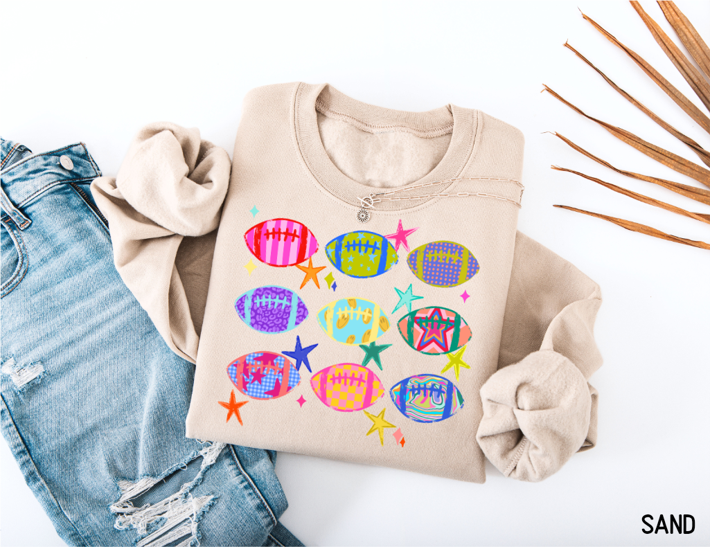 Colorful Football Adult Sweatshirt