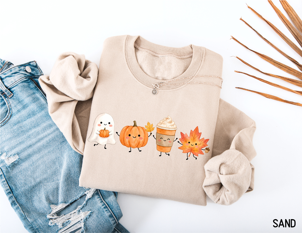 Cute Fall Ghost Adult Sweatshirt
