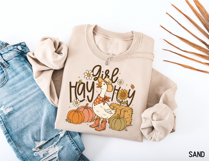 Hay Girl Hey Funny Adult Sweatshirt