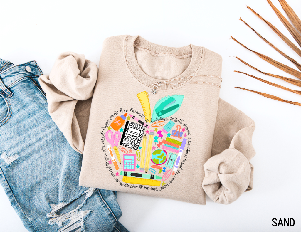 Teacher Supplies Adult Sweatshirt