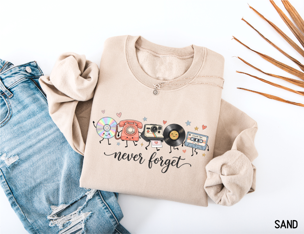 Never Forget Vintage 90s Adult Sweatshirt