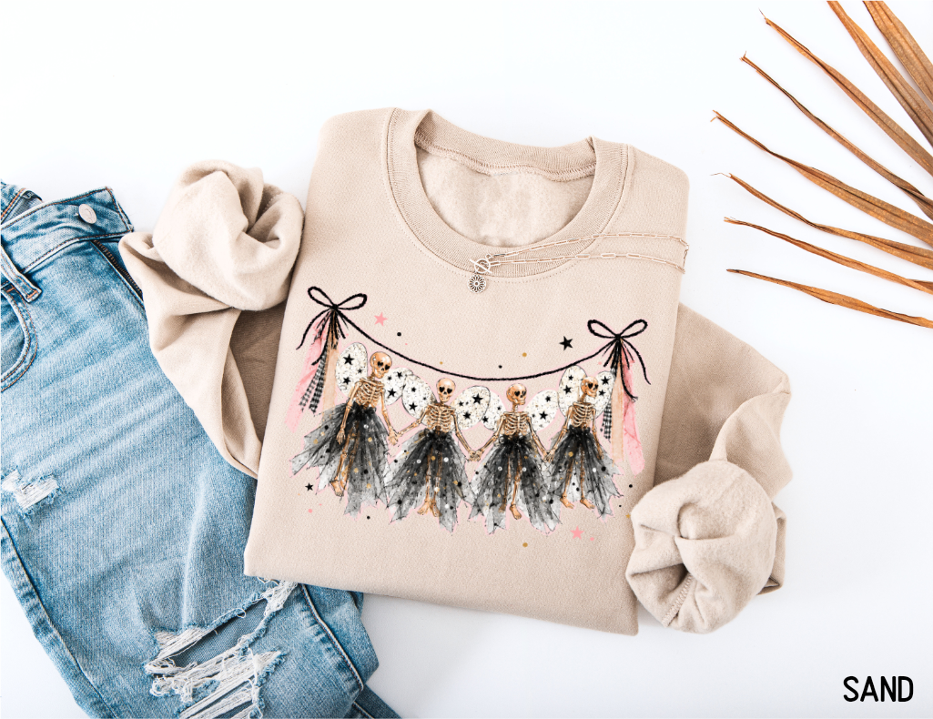Dancing Skeleton Garland Adult Sweatshirt