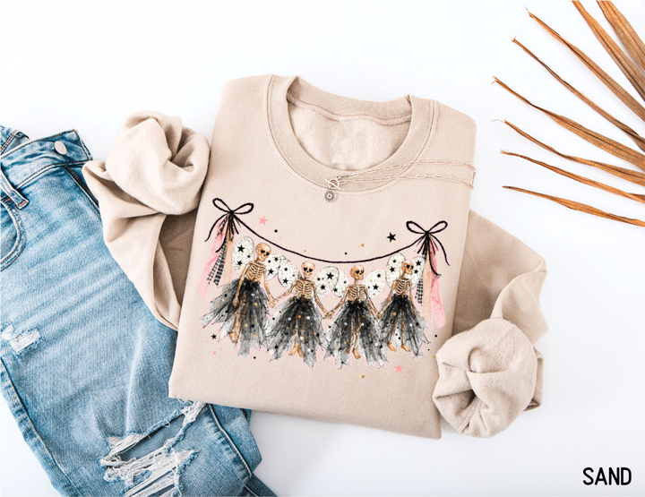 Dancing Skeleton Garland Adult Sweatshirt
