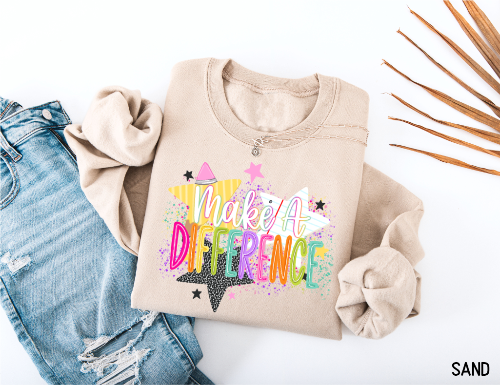Make A Difference Teacher Adult Sweatshirt