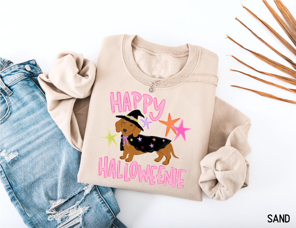 Happy Halloweenie Dachshund Adult Sweatshirt