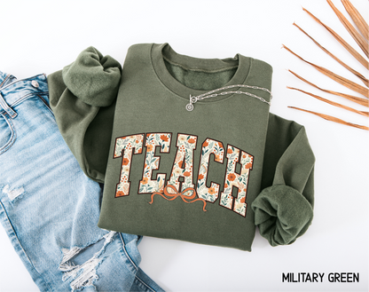 Teach Coquette Bow Adult Sweatshirt