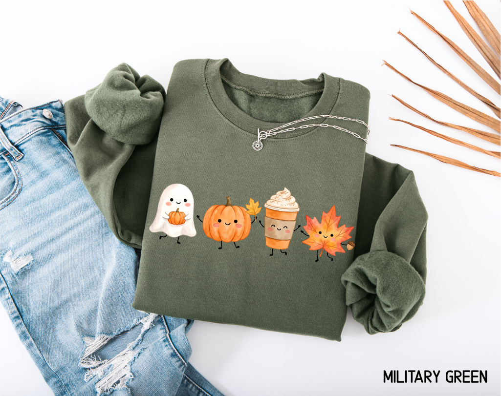 Cute Fall Ghost Adult Sweatshirt