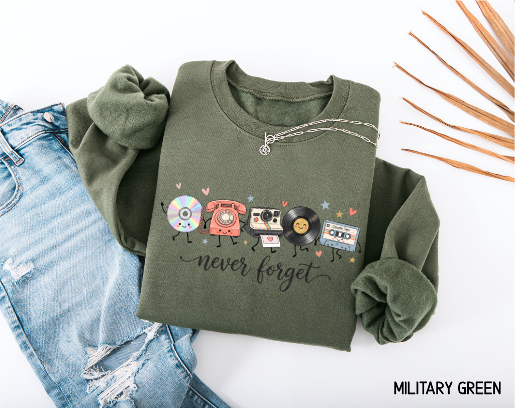 Never Forget Vintage 90s Adult Sweatshirt
