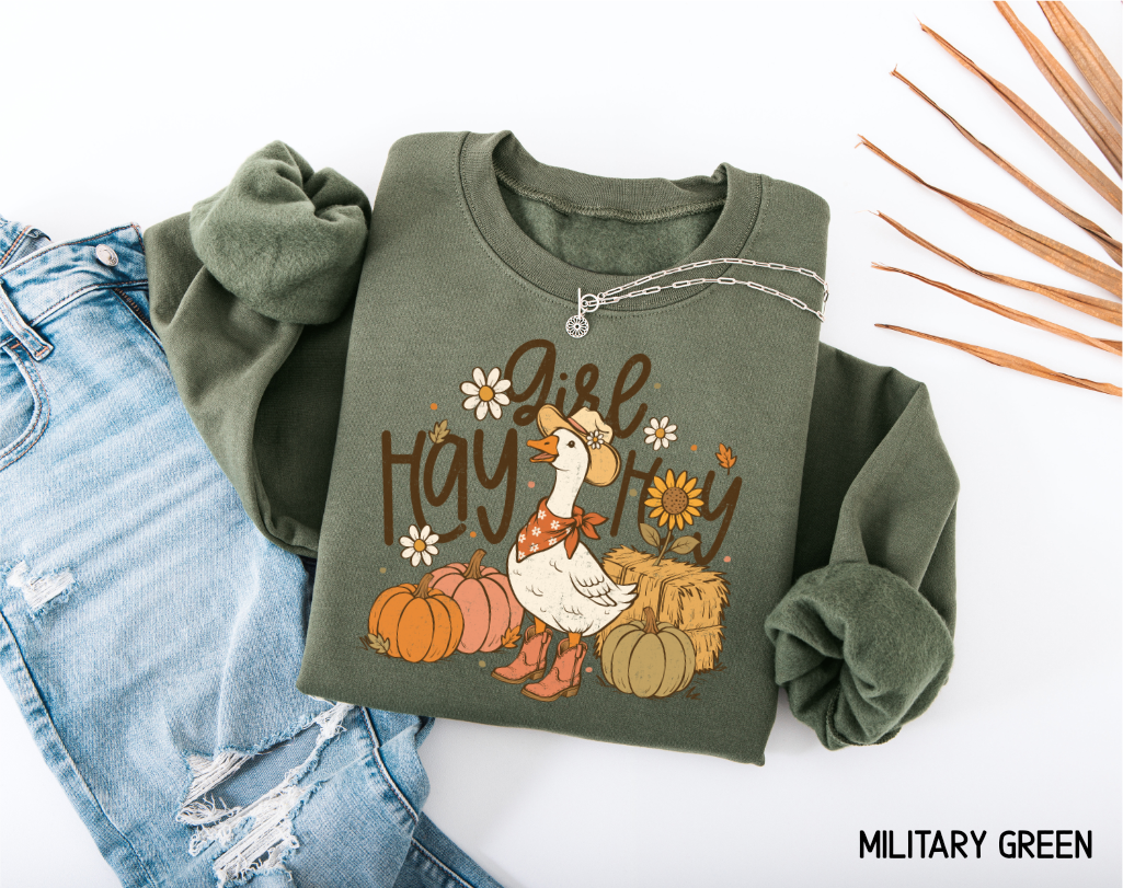 Hay Girl Hey Funny Adult Sweatshirt