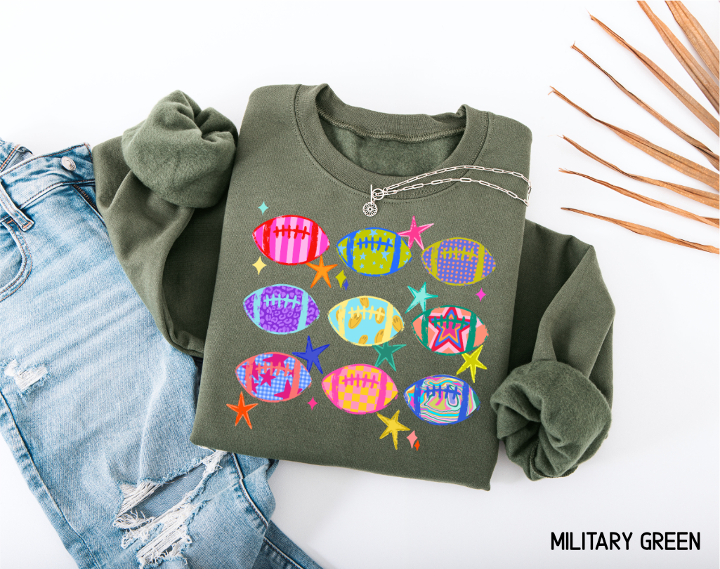Colorful Football Adult Sweatshirt