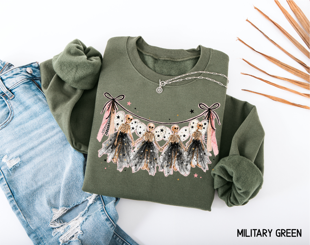 Dancing Skeleton Garland Adult Sweatshirt