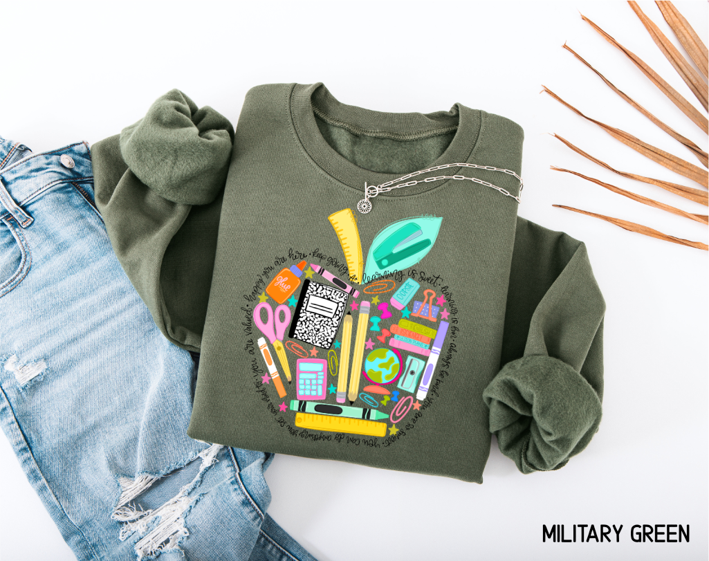 Teacher Supplies Adult Sweatshirt