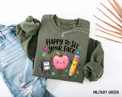 Happy to See Your Face Adult Sweatshirt