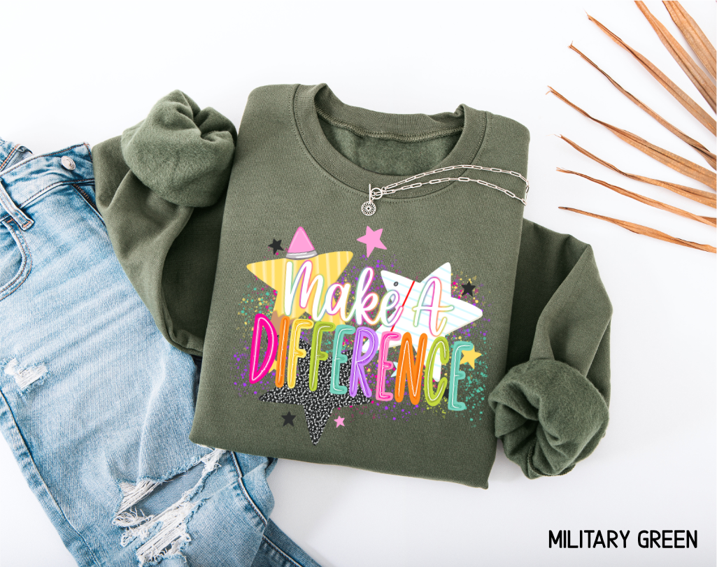 Make A Difference Teacher Adult Sweatshirt