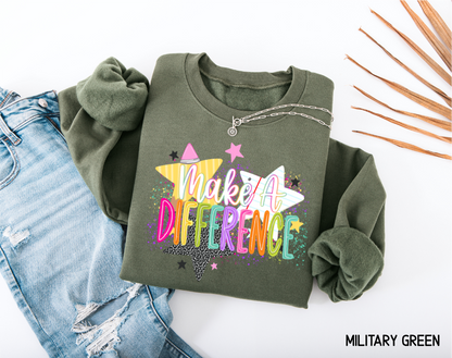 Make A Difference Teacher Adult Sweatshirt