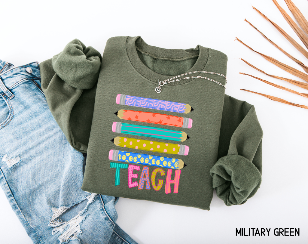 Teacher Pencil Adult Sweatshirt