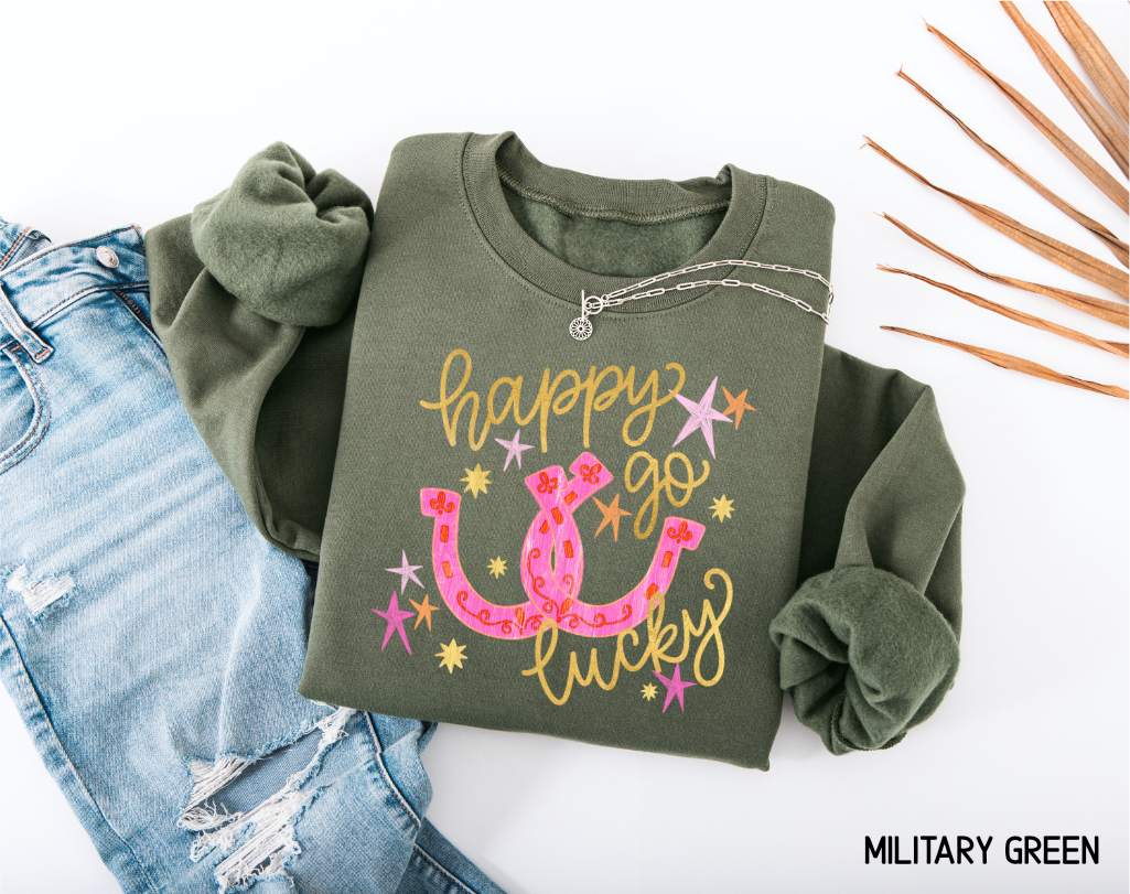 Happy Go Lucky Adult Sweatshirt