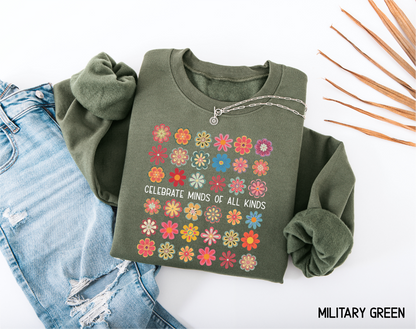 Celebrate Minds of All Kinds Adult Sweatshirt
