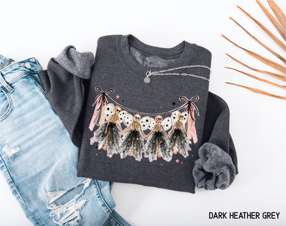 Dancing Skeleton Garland Adult Sweatshirt