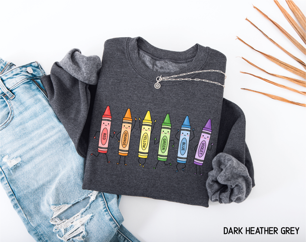 Crayons Teacher Adult Sweatshirt