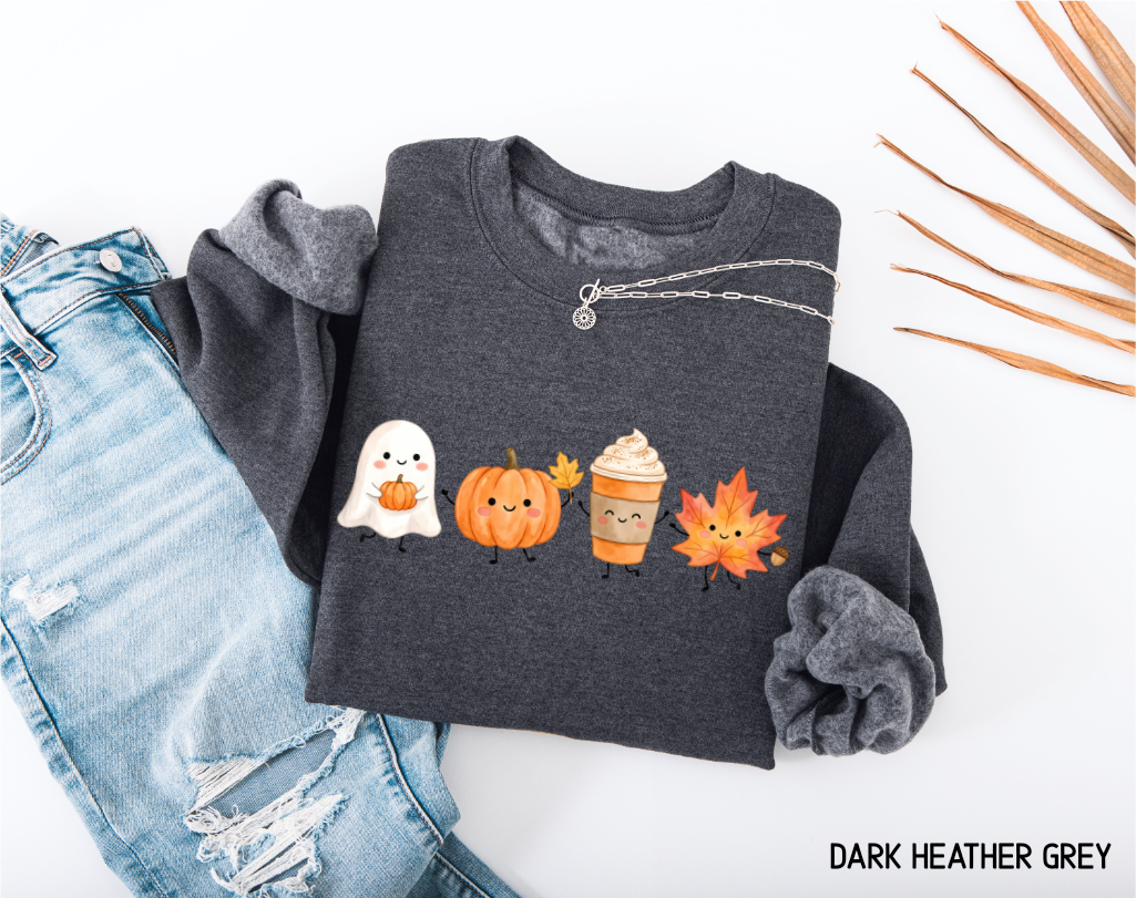 Cute Fall Ghost Adult Sweatshirt