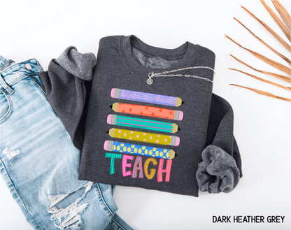 Teacher Pencil Adult Sweatshirt