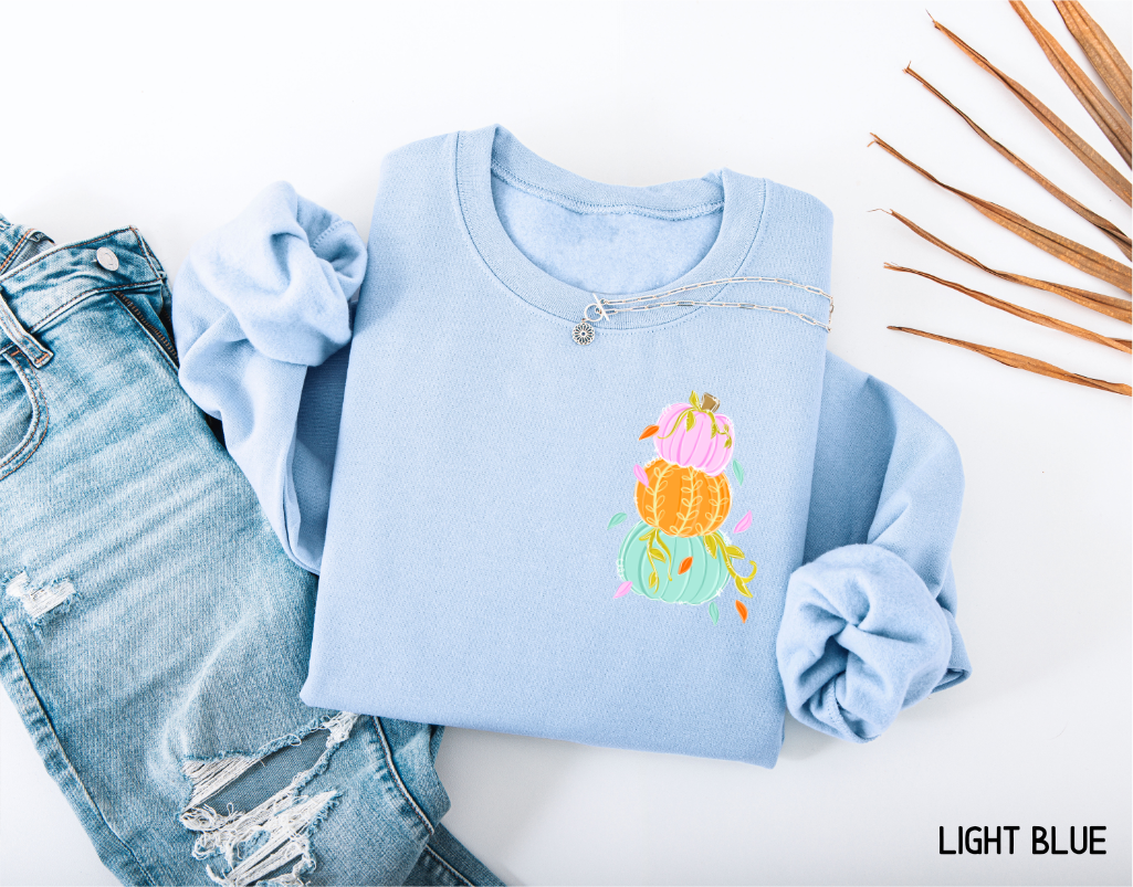 Front and Back Colorful Pumpkin Adult Sweatshirt