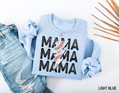 Mama Baseball Bolt Adult Sweatshirt