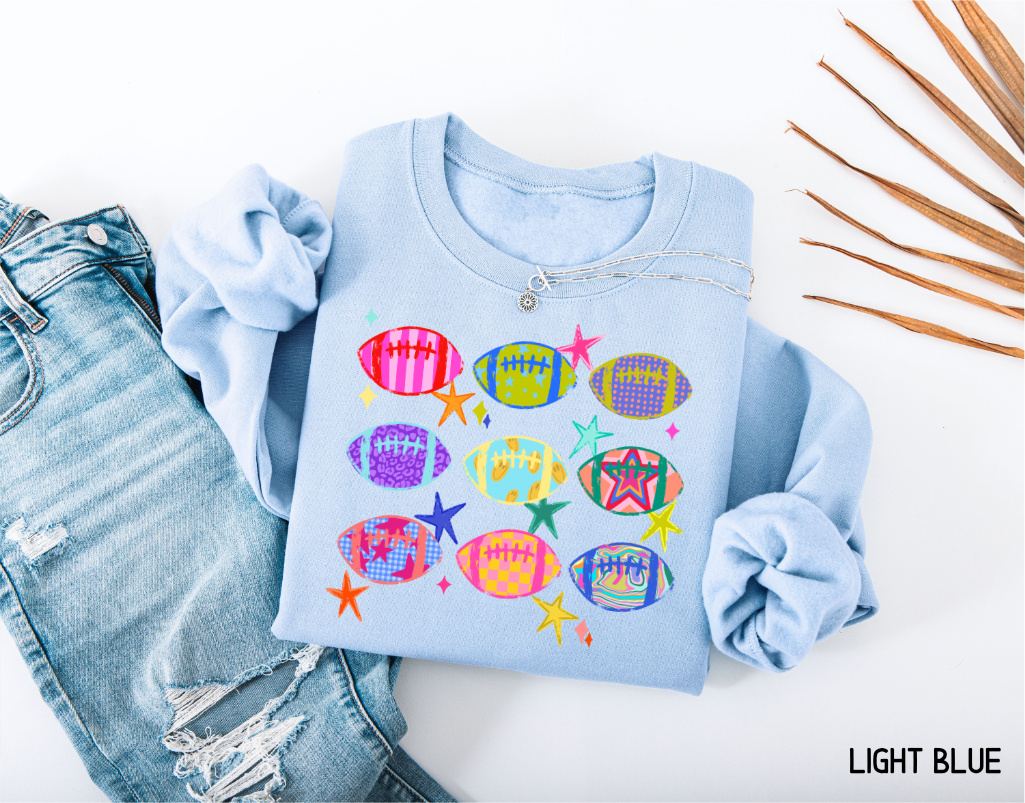 Colorful Football Adult Sweatshirt