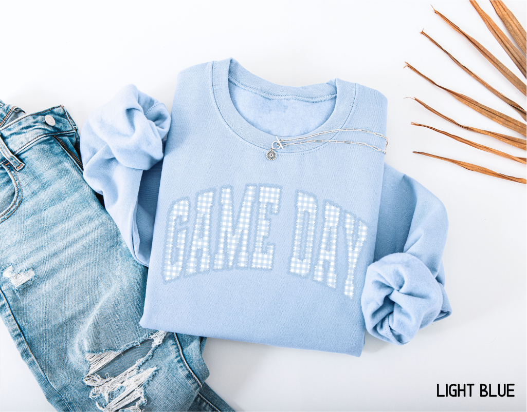 Gingham Game Day Adult Sweatshirt