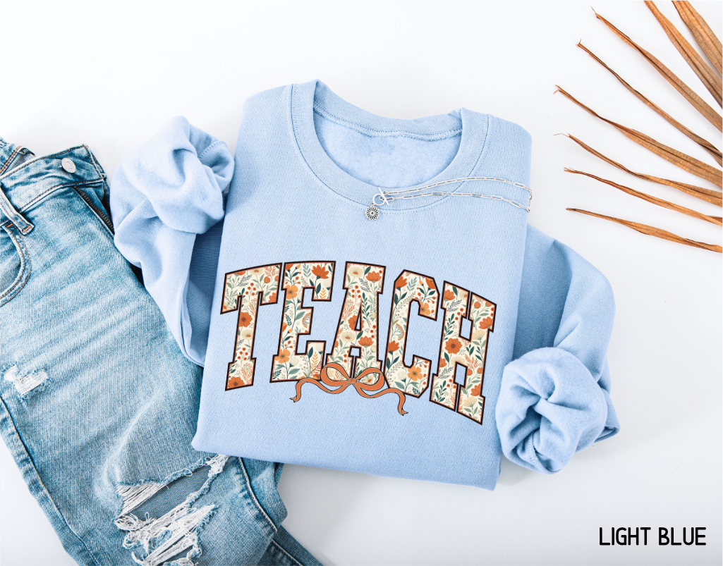 Teach Coquette Bow Adult Sweatshirt