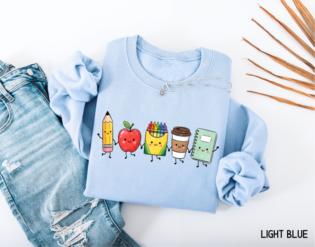 Cute School Icons Adult Sweatshirt