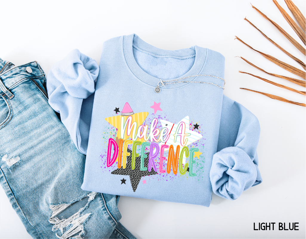 Make A Difference Teacher Adult Sweatshirt