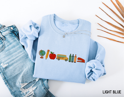 School Day Icons Adult Sweatshirt