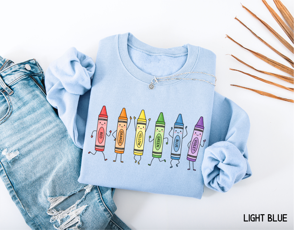 Crayons Teacher Adult Sweatshirt
