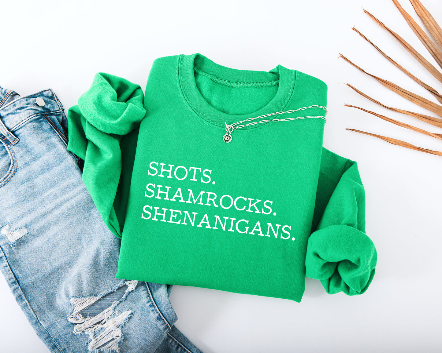 Shots. Shamrocks. Shenanigans. Adult Sweatshirt