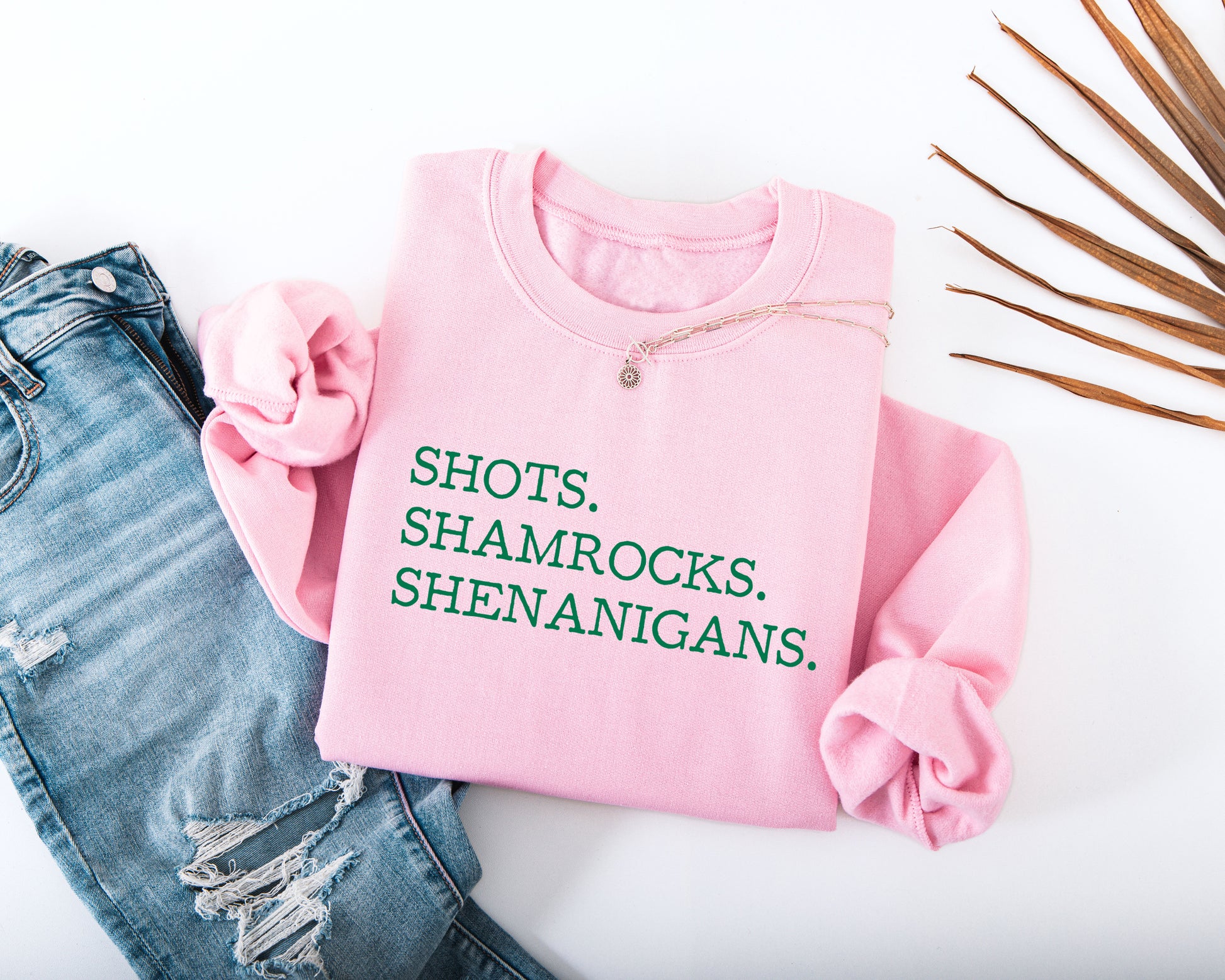 Shots. Shamrocks. Shenanigans. Adult Sweatshirt