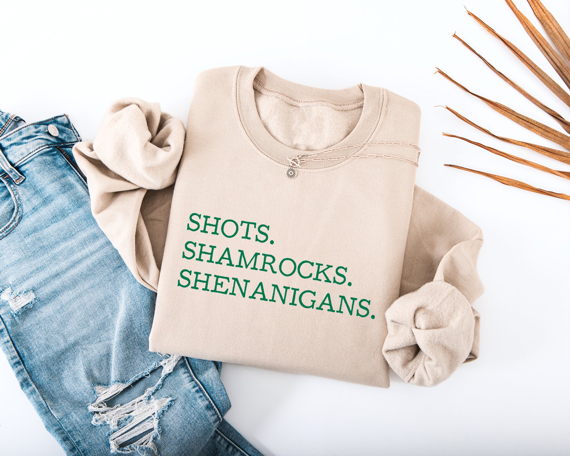 Shots. Shamrocks. Shenanigans. Adult Sweatshirt