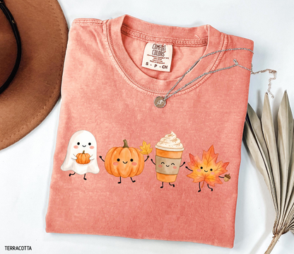 Cute Fall Ghost Adult Comfort Colors T-Shirt
