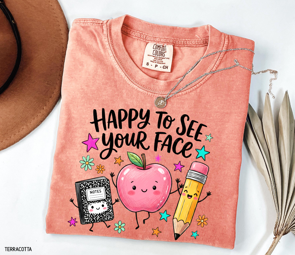 Happy to See Your Face Adult Comfort Colors T-Shirt