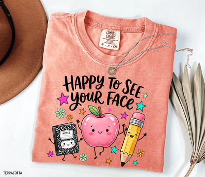 Happy to See Your Face Adult Comfort Colors T-Shirt