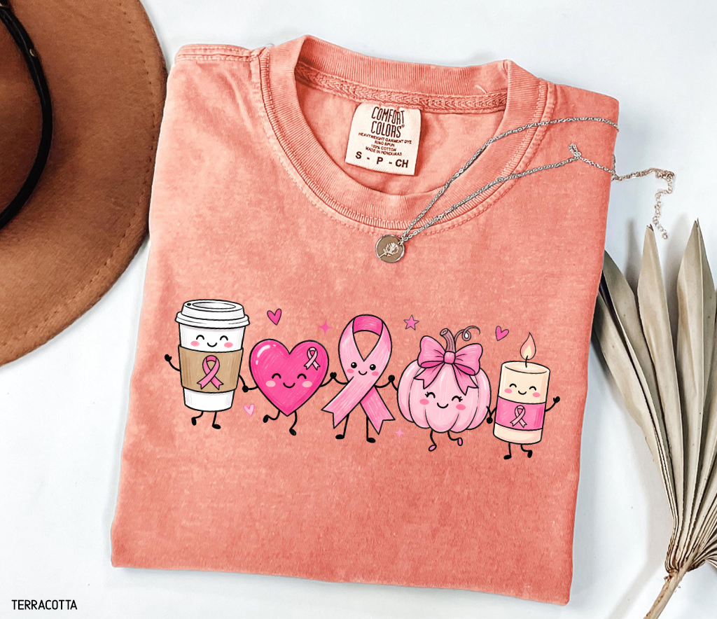 Breast Cancer Awareness Icons Adult Comfort Colors T-Shirt