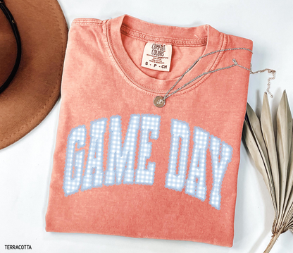 Gingham Game Day Adult Comfort Colors T-Shirt