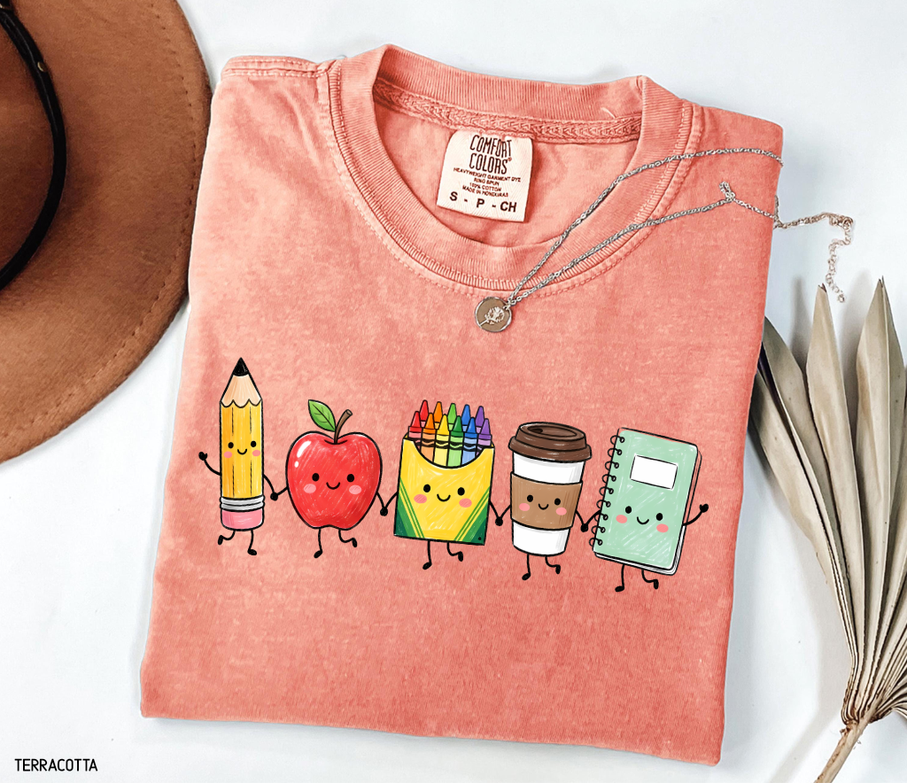 Cute School Icons Adult Comfort Colors T-Shirt