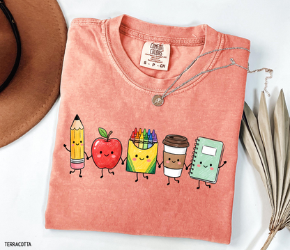 Cute School Icons Adult Comfort Colors T-Shirt