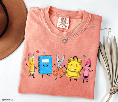 Cute Teacher Supplies Adult Comfort Colors T-Shirt